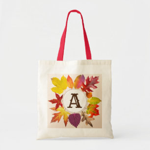 Tote Bag monogramme des feuilles d'automne