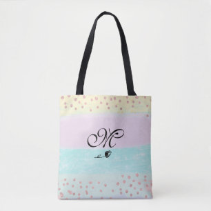 Tote Bag *~* Monogramme Doodle Tulip Gold Parties scintilla