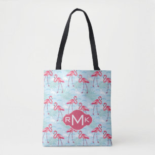 Tote Bag Monogramme du motif de Flamant rose