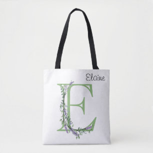 Tote Bag Monogramme E Lavande Eucalyptus