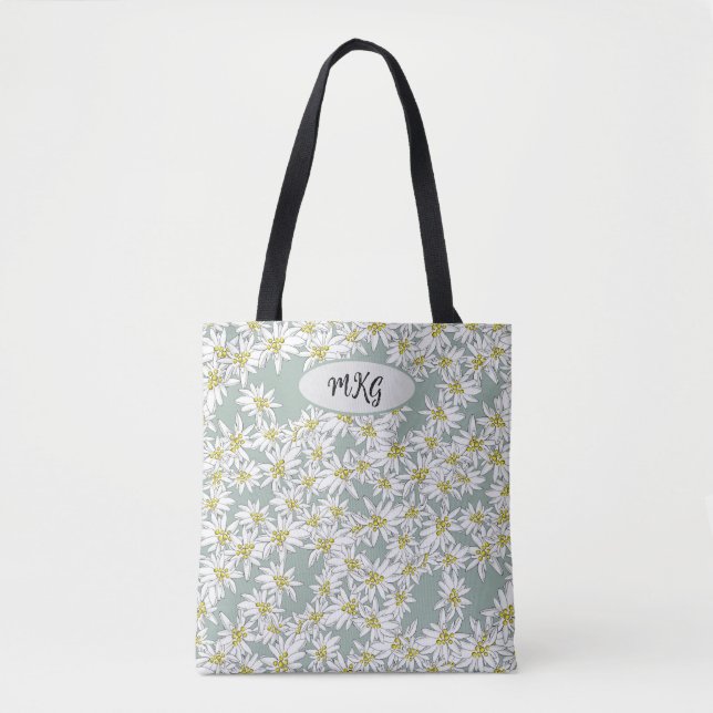 Tote Bag Monogramme Edelweiss Son de la musique Alpes Botan (Devant)
