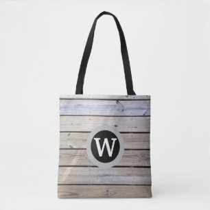 Tote Bag Monogramme en bois de plage