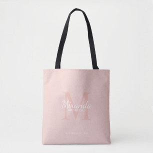 Tote Bag Monogramme et nom de la servante d'accueil personn
