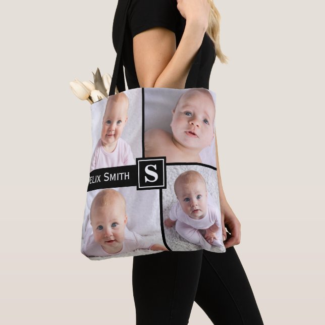 Tote Bag Monogramme et nom personnalisés de photo de (De près)