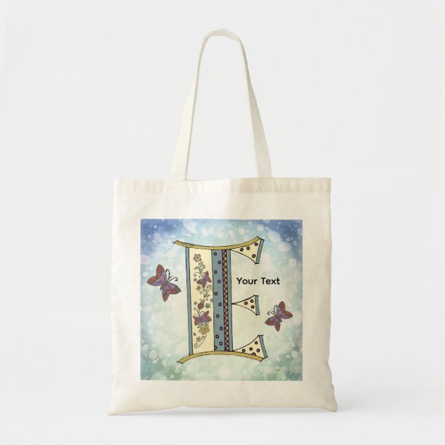 Tote Bag Monogramme floral E (Devant)