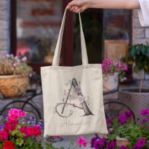 Monogramme floral personnalisé lettre A Cadeau per
