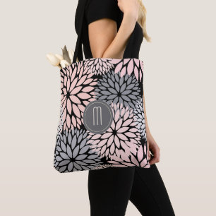 Tote Bag Monogramme floral rose Dahlia