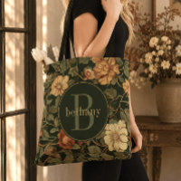 Monogramme Floral Vintage Foncé William Morris