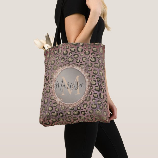 Tote Bag Monogramme Glittery Chic Leopard (De près)