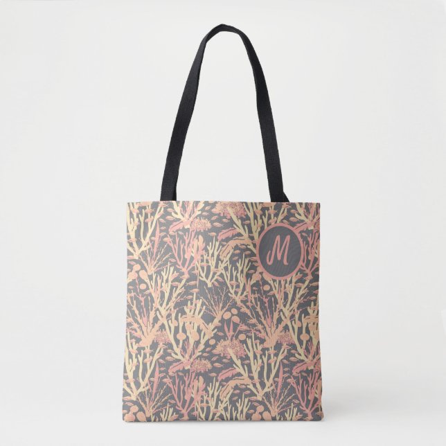 Tote Bag Monogramme gris rose de Corail Reef (Devant)
