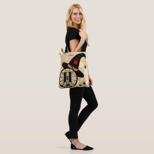 Tote Bag Monogramme H Halloween Sky Witch Ariders Nom