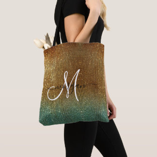 Tote Bag Monogramme Holographique Parties scintillant or