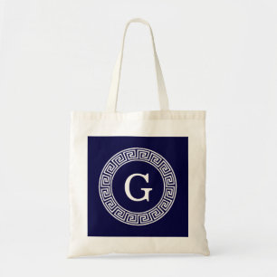 Tote Bag Monogramme initial du cadre de la ligne de la clé