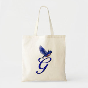 Tote Bag Monogramme Initial G Élégant Bluebird
