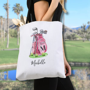 Tote Bag Monogramme Initial Nom Rose
