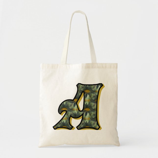 Tote Bag Monogramme initiale A Marguerite (Devant)