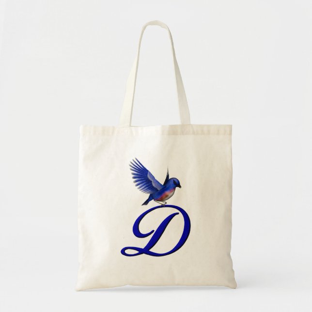 Tote Bag Monogramme initiale D Bluebird (Devant)