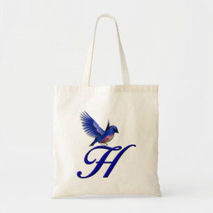 Tote Bag Monogramme initiale H Bluebird