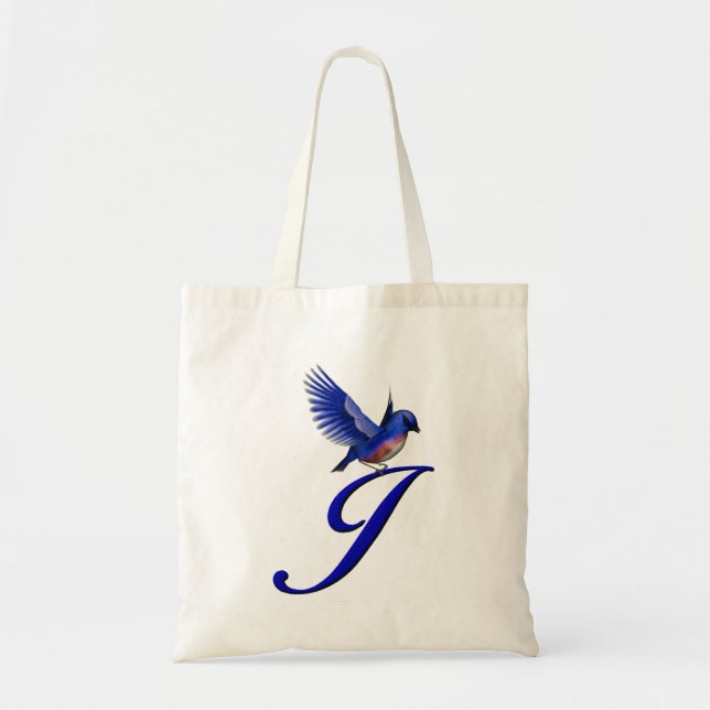 Tote Bag Monogramme initiale J Bluebird (Devant)
