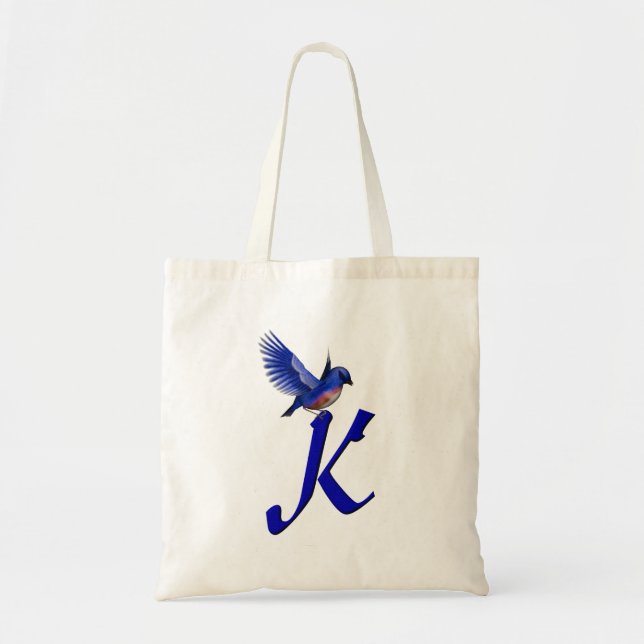 Tote Bag Monogramme initiale K Bluebird (Devant)