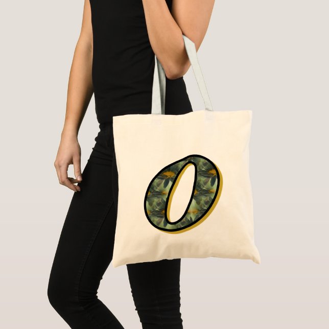 Tote Bag Monogramme Initiale O Marguerites Fleur Art  (Devant (produit))