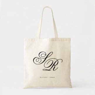 Tote Bag Monogramme initiale personnalisé de bienvenue de m