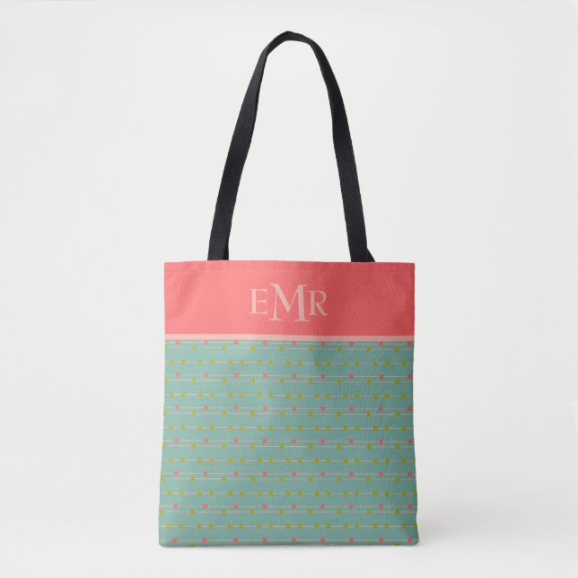 Tote Bag Monogramme "Just Happy Dots on Strings" (Devant)