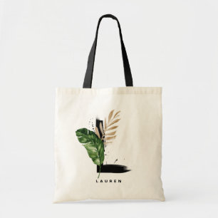 Tote Bag Monogramme Lettre L   Demoiselle d'honneur Feuille