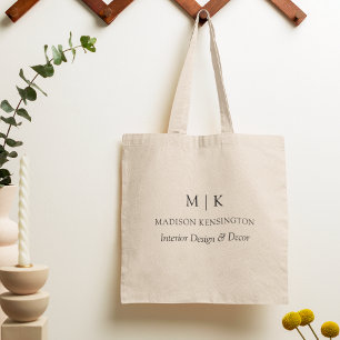 Tote Bag Monogramme minimaliste ou ajouter un logo