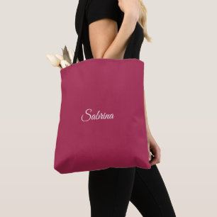 Tote Bag Monogramme minimaliste rose cerise rose