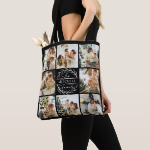 Tote Bag Monogramme moderne et collage photo Tot personnali