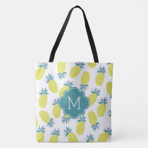 Tote Bag Monogramme Motif branché aux ananas