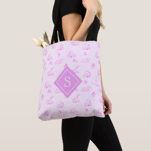 Tote Bag Monogramme Motif de l'orignal de campagne mignonne