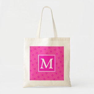 Tote Bag Monogramme motif rose chaud cercles