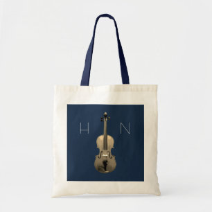 Tote Bag Monogramme Musique classique Violon Marine Bleu