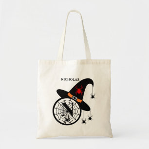 Tote Bag Monogramme N Araignées de sorcières d'Halloween Vo