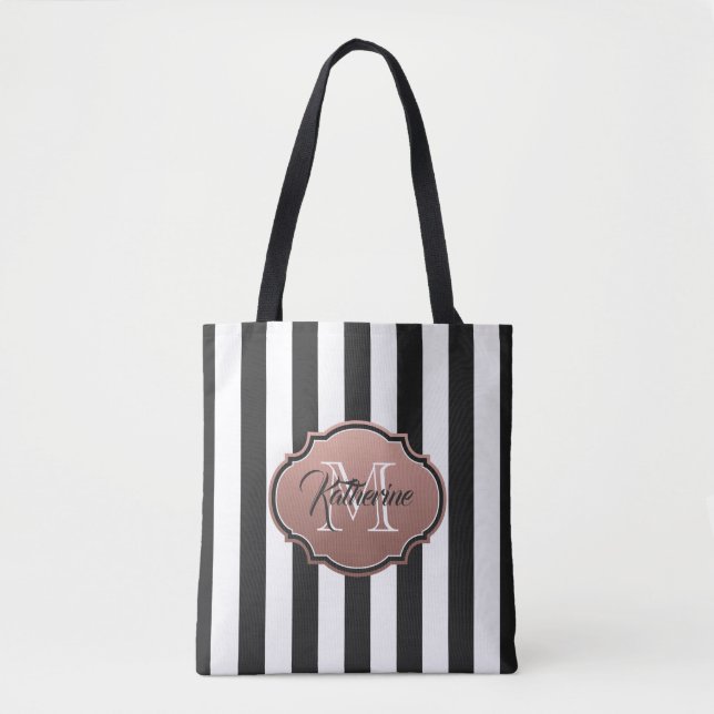 Tote Bag Monogramme noir et blanc (Devant)