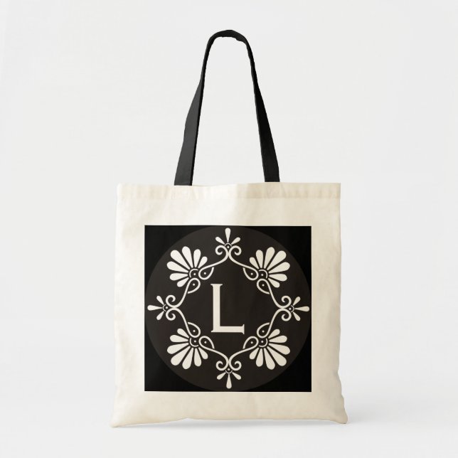 Tote Bag Monogramme noir et blanc (Devant)