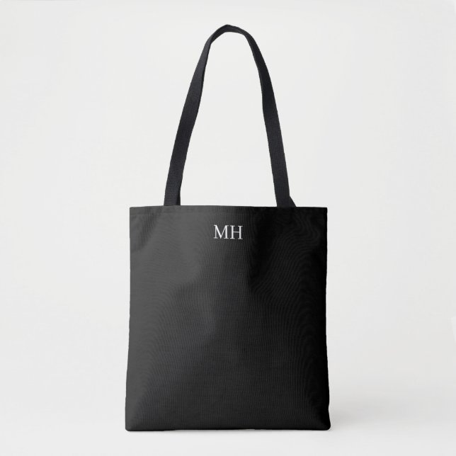 Tote Bag Monogramme noir et blanc classique (Devant)