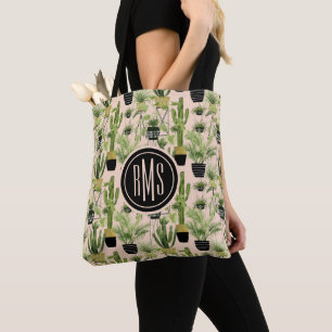 Tote Bag Monogramme Oasis intérieure Motif de ligne Pla