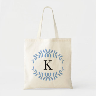 Tote Bag Monogramme personnalisé de couronne bleu clair