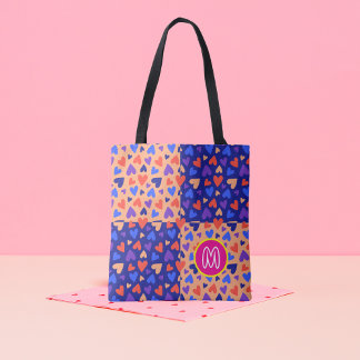 Tote Bag Monogramme Personnalisé Décora Kawaii Cœurs Maxima