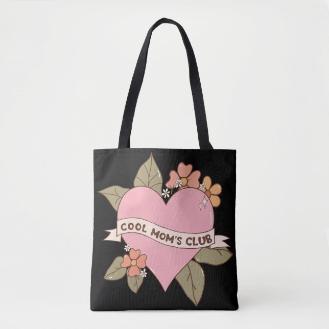 Tote Bag Monogramme personnalisé du Club de Maman cool (Devant)