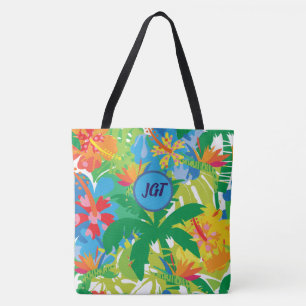 Tote Bag Monogramme personnalisé Forêt tropicale Fourre-tou
