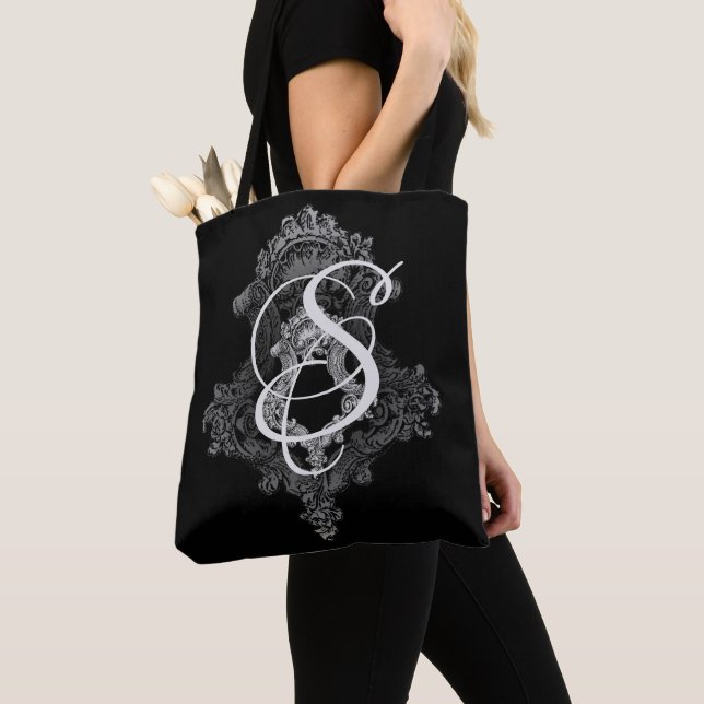 Tote Bag Monogramme personnalisé Fourre-tout initial (De près)