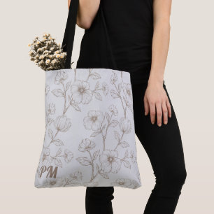 Tote Bag Monogramme personnalisé gris