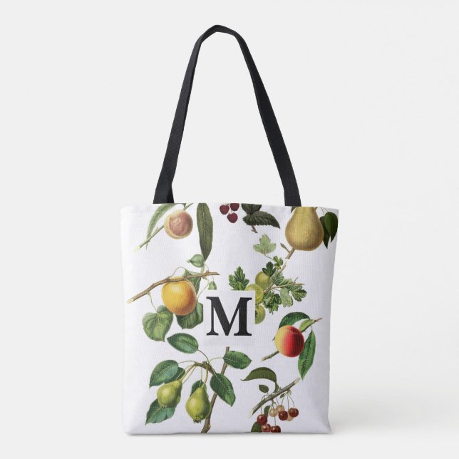 Tote Bag monogramme personnalisé nature fourre-tout (Dos)