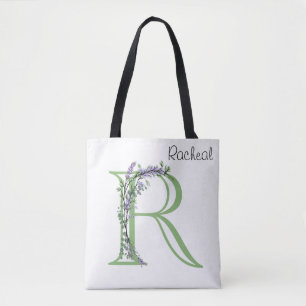 Tote Bag Monogramme R Lavender Eucalyptus