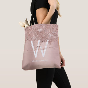 Tote Bag Monogramme rose Gold Blush Rose Girl Parties scint