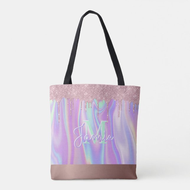 Tote Bag Monogramme Rose métallique Parties scintillant d'o (Dos)